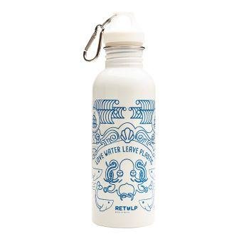Retulp 750ml drinkfles RVS wit ocean