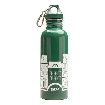 Retulp RVS drinkfles groen met grachtenpandjes