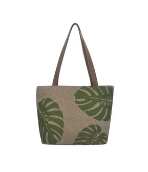 Fairtrade tas jute en katoen - Green Leaf shopper Teranga