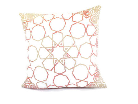 Fairtrade sierkussen oosters beige rood