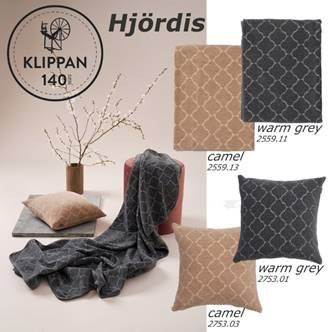 Klippan Hjordis Camel and Warm Grey cushion covers