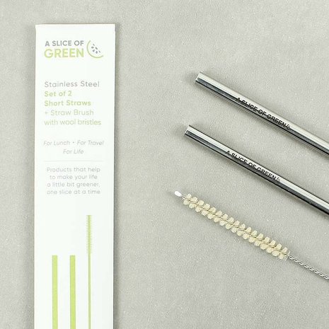 Slice of Green RVS short straws and brush