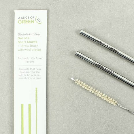Slice of Green RVS short straws and brush