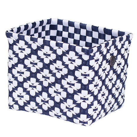 Handed By Regtangular Basket Medium Navy Blue