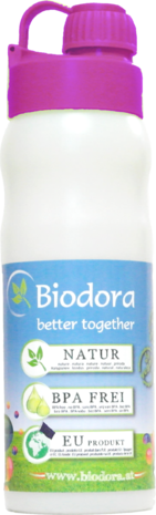 Bioplastic bidon biodora met roze dop