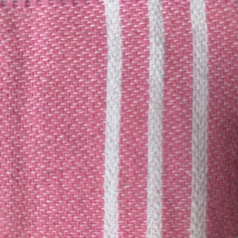 MOCCO hamamdoek roze-wit gestreept van biologisch katoen