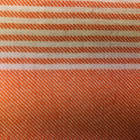 Hamam omslagdoek van Oeko Tex100 katoen zomers oranje met wit gestreept