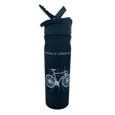 Retulp 500ml rvs drinkfles zwart bicycle