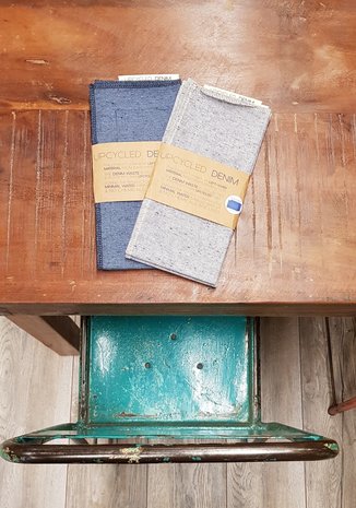 Upcycled Denim placemats, verkrijgbaar bij verkooppunt GreenPicnic