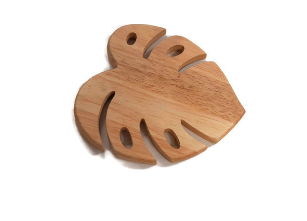 Fairtrade houten onderzetter blad Greenpicnic