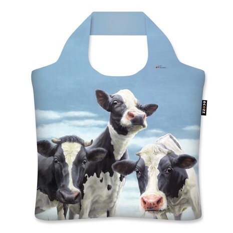 Dinnertime Ecozz tas van gerecycled plastic met opdruk van koeien