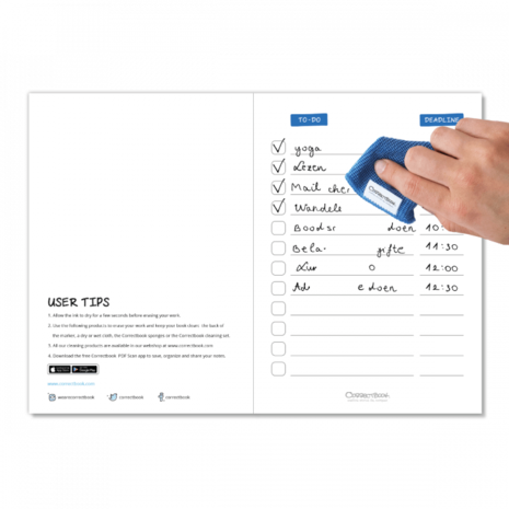 Uitwisbaar To-Do list boekje van Correctbook