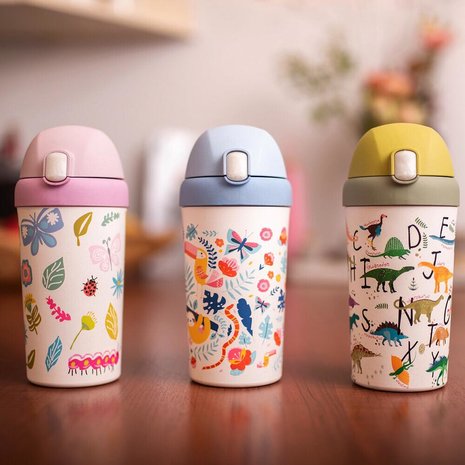 Bioloco Plant kinderbeker met rietje zonder melamine en BPA