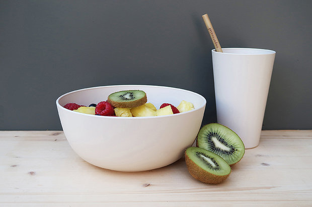 Kokos-wit servies van natuurlijk materiaal - Zuperzozial Boost Bowl Coconut White