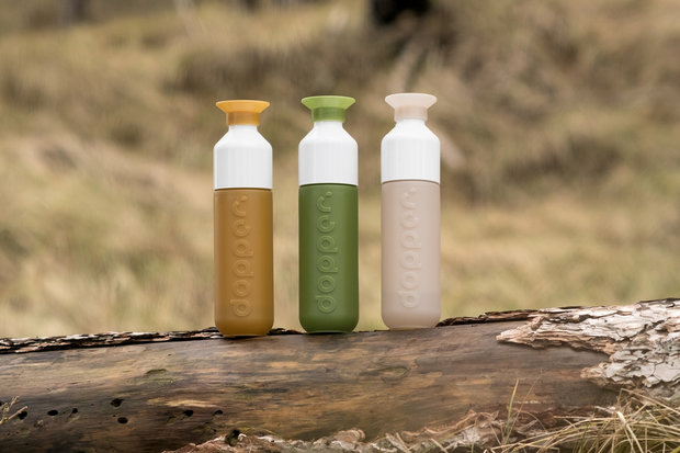 rustig aan puppy zonnebloem Back to Nature Collection van Dopper - Harvest Sun duurzame waterfles in  het bruin - Verkooppunt GreenPicnic - GreenPicnic