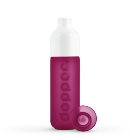 De Funky Fuchsia Dopper Original waterfles met ingebouwde drinkbeker