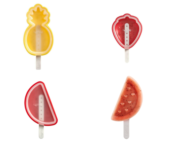 Lekue ijsjesvormpjes van silicone - Geel, groen, oranje of rood