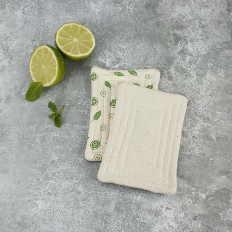 Set Smooth Unsponge met Meadow print, bio katoenen sponzen van A Slice of Green