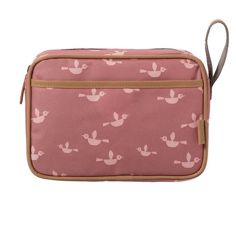 Birds Wash Bag van Fresk, rPET toilettas met vogeltjes
