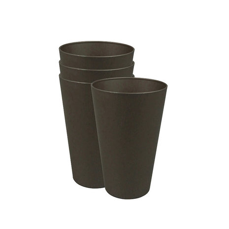 GreenPicnic Reload Cup Mocha Brown set van 4 bioplastic bekers - Zuperzozial