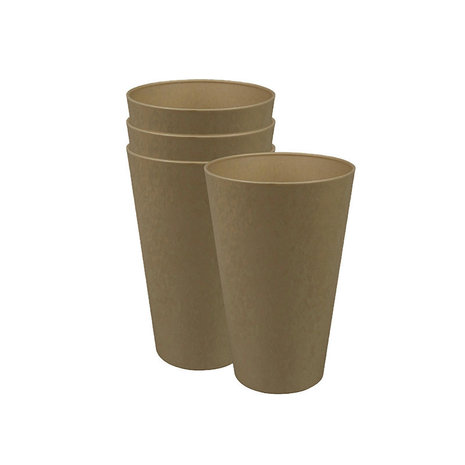 Zuperzozial Reload Cups Toffee Brown set van 4 bioplastic bekers - GreenPicnic