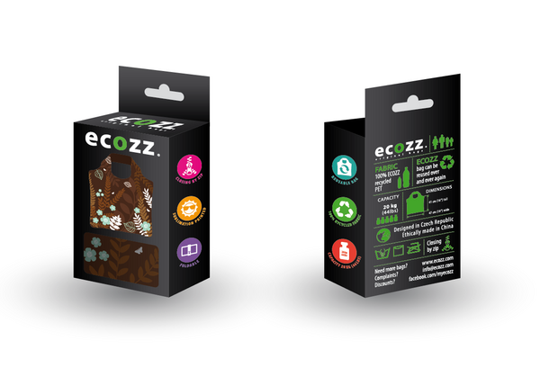Doosje Ecozz opvouwbaar tasje met rits van gerecycled plastic Greenpicnic