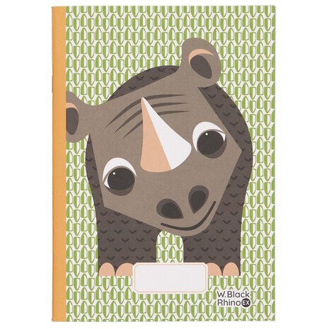Coq en Pate school schrift met neushoorn, FSC gerecycled papier