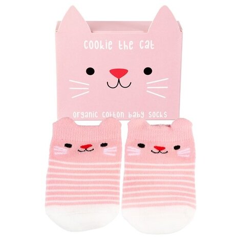 REX London Baby socks Cookie the Cat Greenpicnic