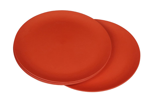 Rood Flavour-It ontbijtbord van C-PLA bioplastic - Zuperzozial Terra Red