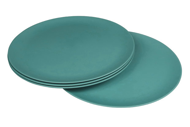 Petrol blauwe dinerborden van CPLA bioplastic - Zuperzozial 