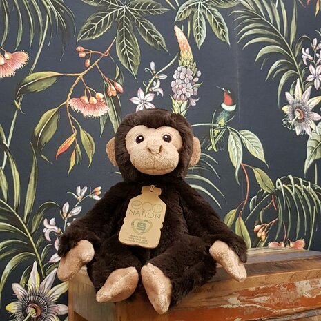 Chimpansee knuffeldier van gerecycled Plastic bij Greenpicnic