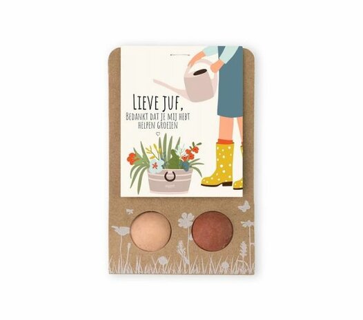 Lieve Juf Blossombs bloembommetjes set van 2