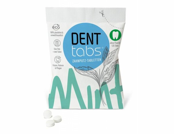 Denttabs tandenpoetstabletten zonder fluoride