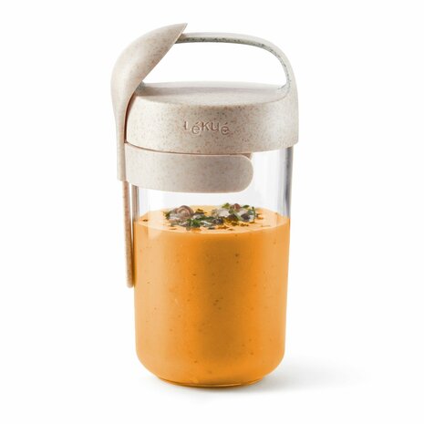 Lekue Organic Jar To Go herbruikbare lunchdoos 600ml