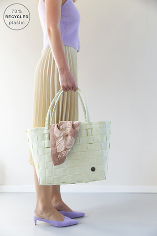 Handed By Paris Mint Green shopper van gerecycled plastic Greenpicnic