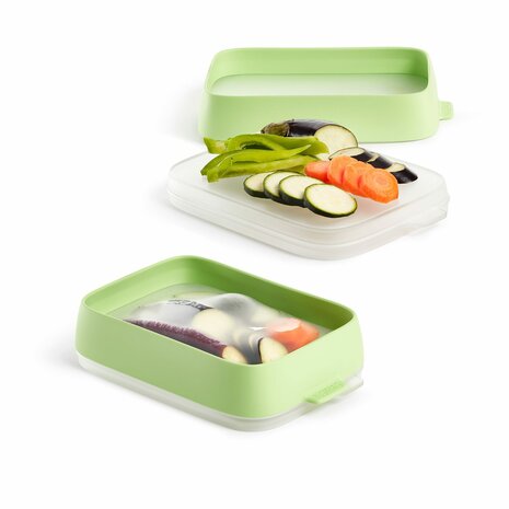 Lekue Seal Tray set - Vershoud bakjes met siliconen stretch deksels