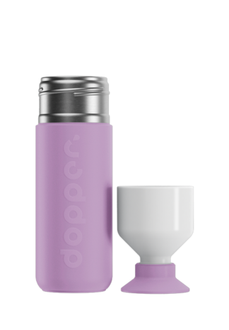 Grote thermosfles lila met afschroefbare drinkbeker - Dopper Insulated Throwback Lilac