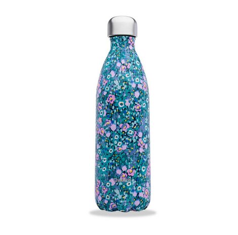 Blue flowers thermosfles van roestvrij staal - Qwetch bottle 1000ml