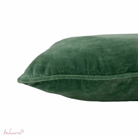 Zijkant Imbarro Cushion Lala P Green, fluwelen sierkussen - GreenPicnic