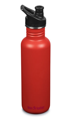 Bestel de grote Klean Kanteen drinkfles van rvs - fles Tiger Lily rood - GreenPicnic