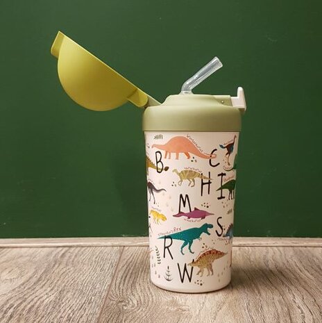 GreenPicnic Bioloco Plant kids Dino cup drinkbekers met rietje