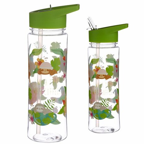 Just Hanging Around Sloth enkelwandige waterfles met rietje - Webshop GreenPicnic