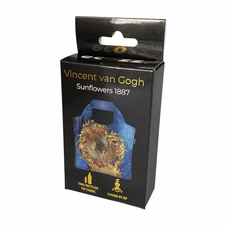 Doosje Ecozz ecoshopper met rits met Sunflowers van Vincent van Gogh