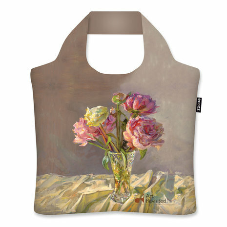 Opvouwbare tas van Ecozz met The Last Blooming Peonies van Keimpe van der Kooi