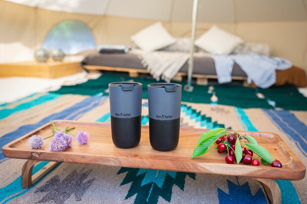 Klean kanteen hoge donkerblauwe drinkbeker, dubbelwandig rvs