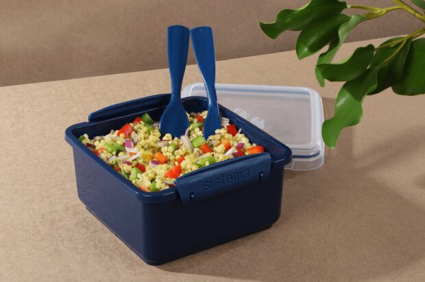 Sistema renew blauwe Lunch plus lunchbox bij Greenpicnic