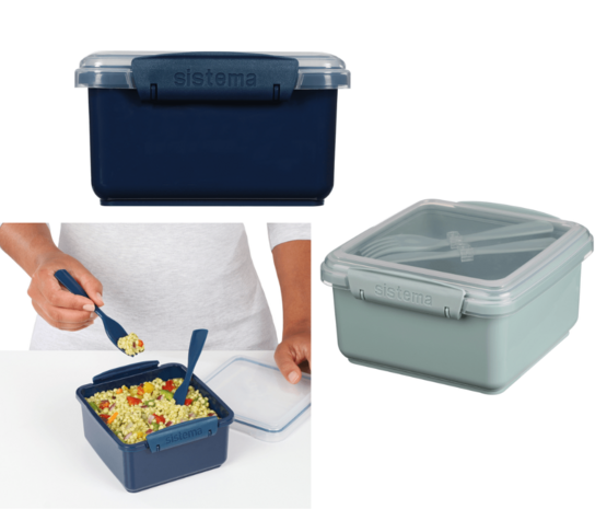 Sistema renew Lunch plus lunchbox met bestek bij Greenpicnic