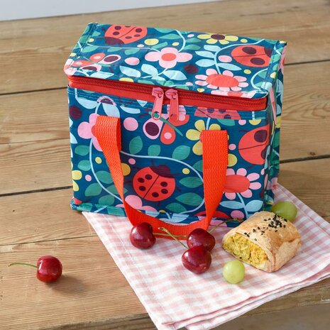 REx london lunch bag Ladybird, lunchtasje met zomers printje