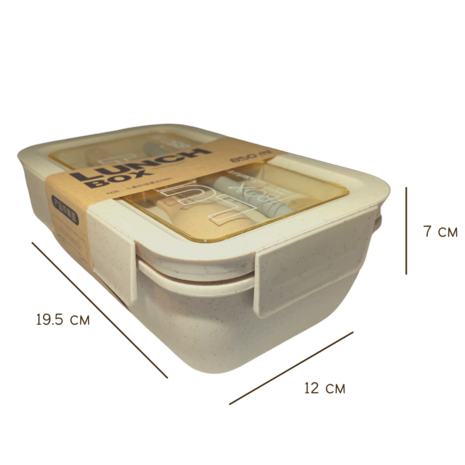 Afmetingen lunchbox van PLA uit tarwevezels - Make it a Green Picnic