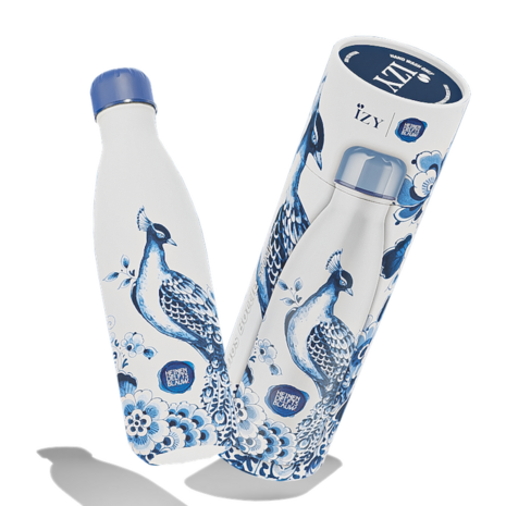 Izy Bottles thermosfles Delfts Blauw Pauw